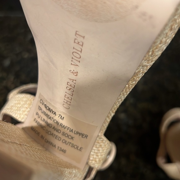 Chelsea & Violet Beige Block Rafia Upper - Picture 12 of 14